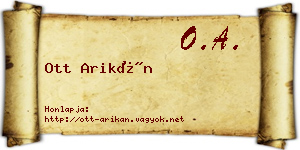 Ott Arikán névjegykártya